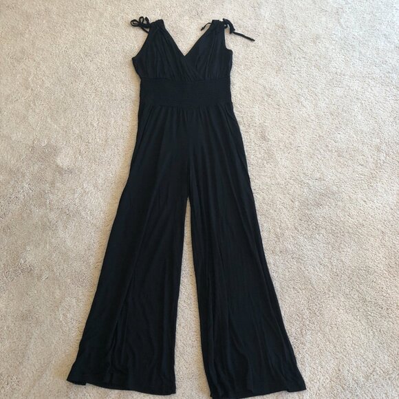 NWT LASCANA Women's Black Tie-Shoulder Jumpsuit - Picture 4 of 11